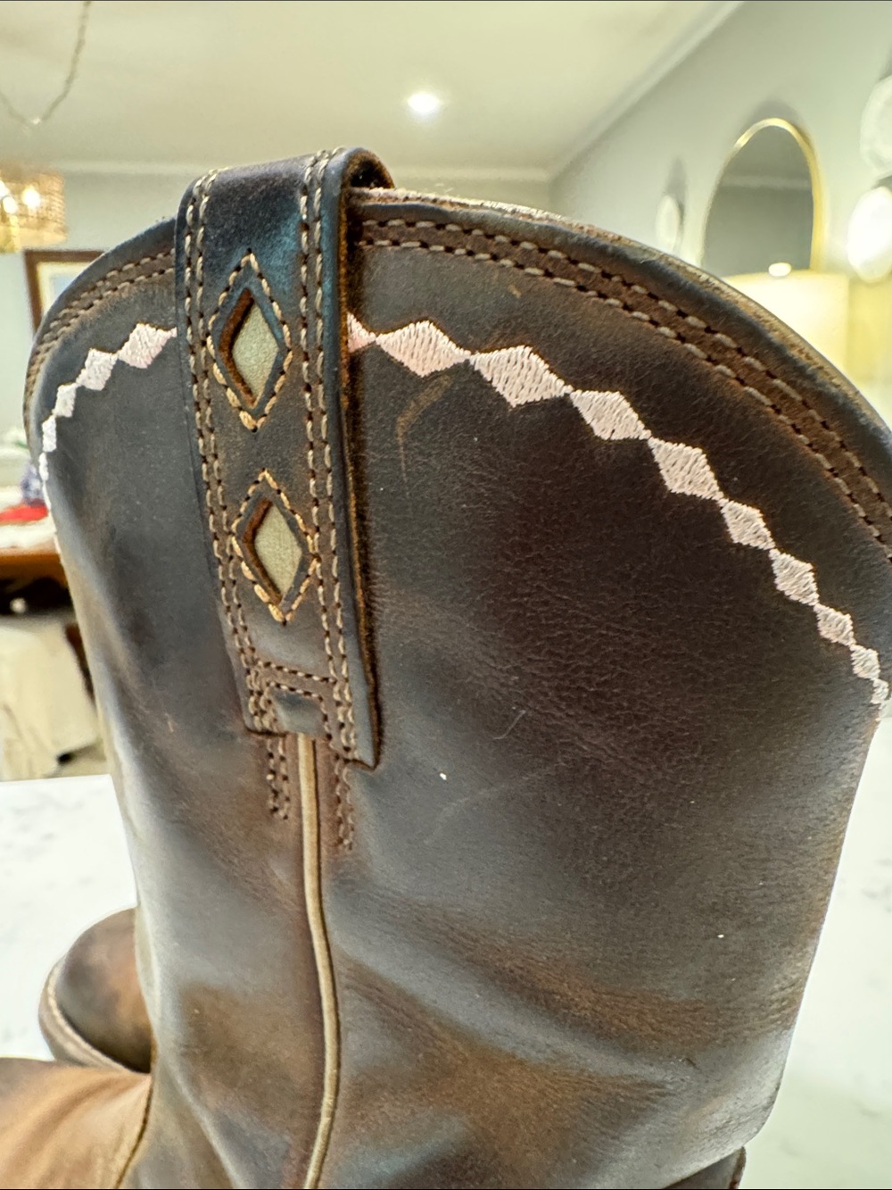 ARIAT Women’s Unbridled Roper Boots Dark Brown Leather Cowgirl Size 7.5 - Picture 9 of 15
